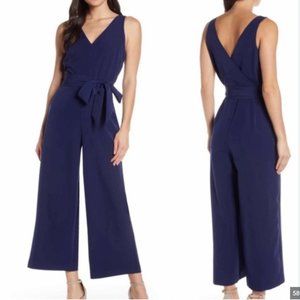 Sam Edelman navy wide-leg cropped jumpsuit size 2